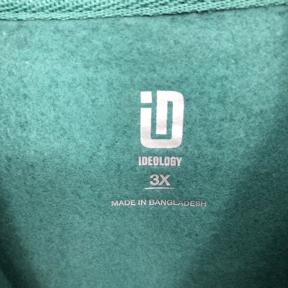 ID IDEOLOGY Women's Hoodie 3X Green Fleece Pullover Sweatshirt Pockets NWT - Picture 8 of 11